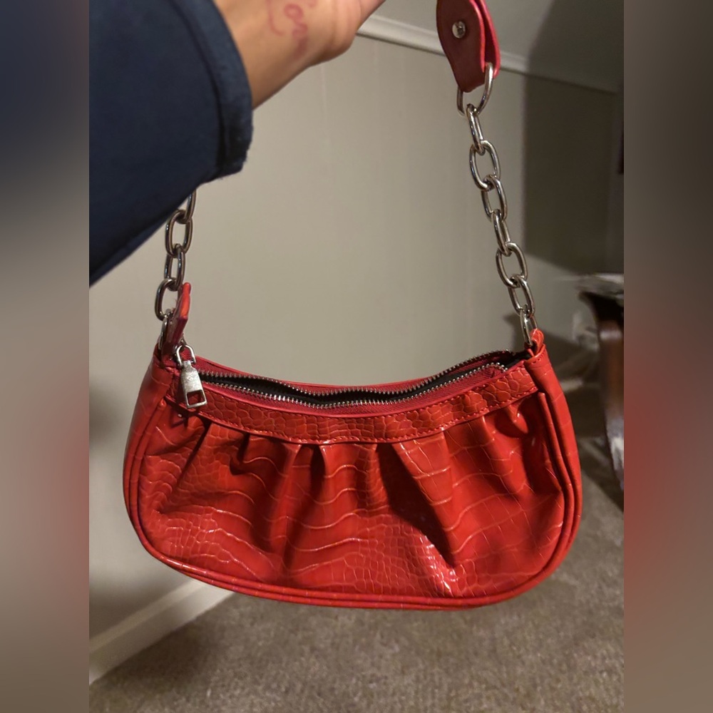 Red shoulder bag